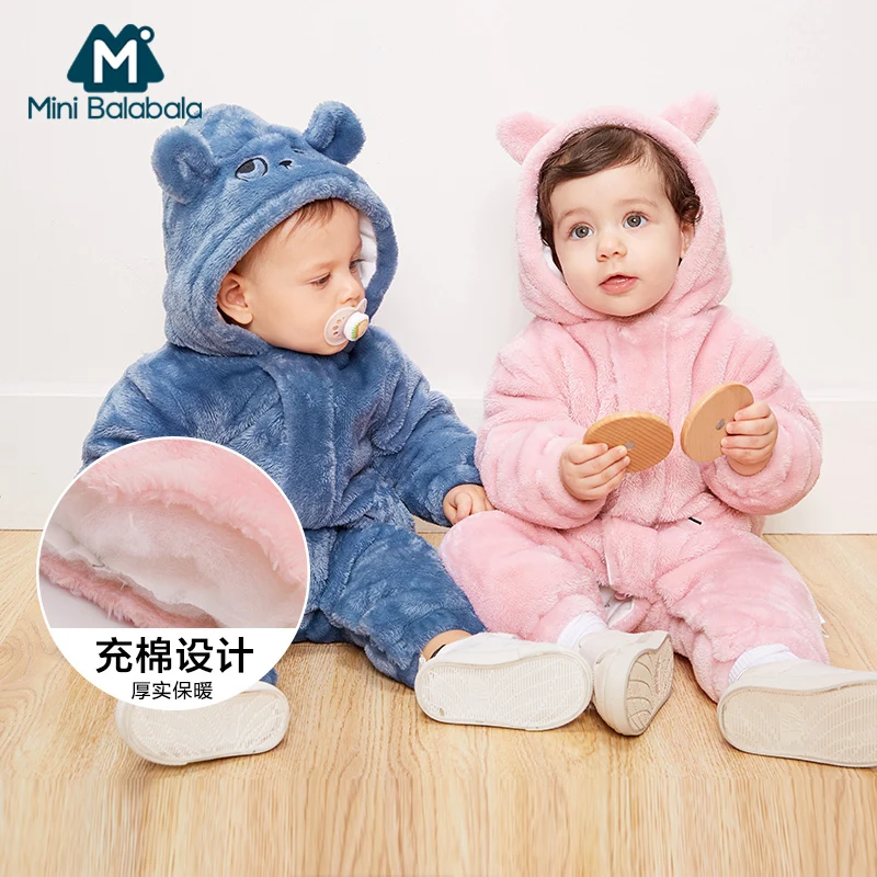 

2019 Newborn Baby Winter Hoodie Clothes Polyester Infant Baby Girls Climbing New Spring Outwear Rompers 3m-12m Boy Jumpsuit
