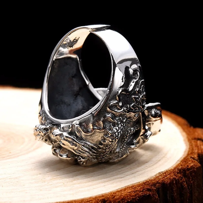 Comprar ZABRA Real 925 Anillo de Plata anillo de Calavera Hombres Dragón Ajustable Punk Rock Muchos Esqueletos Hombres Joyería Gótica de Halloween