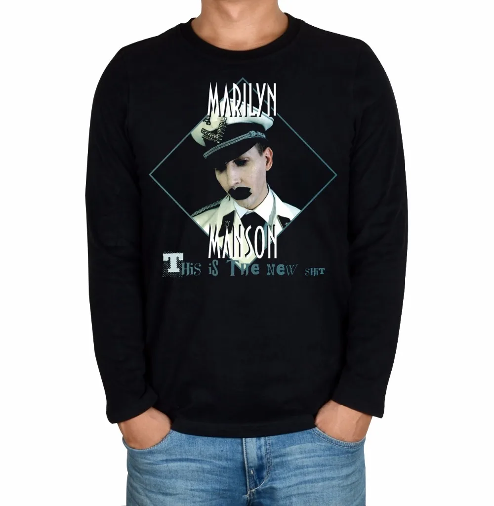 12 Дизайнов винтажная Марочная рубашка Мэрилин Мэнсон рок 3D фитнес тяжелый металл хлопок длинный рукав скейтборд футболка одежда