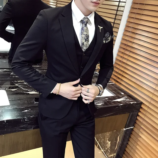 free shipping high quality new fashion men casual business suits Korean ...