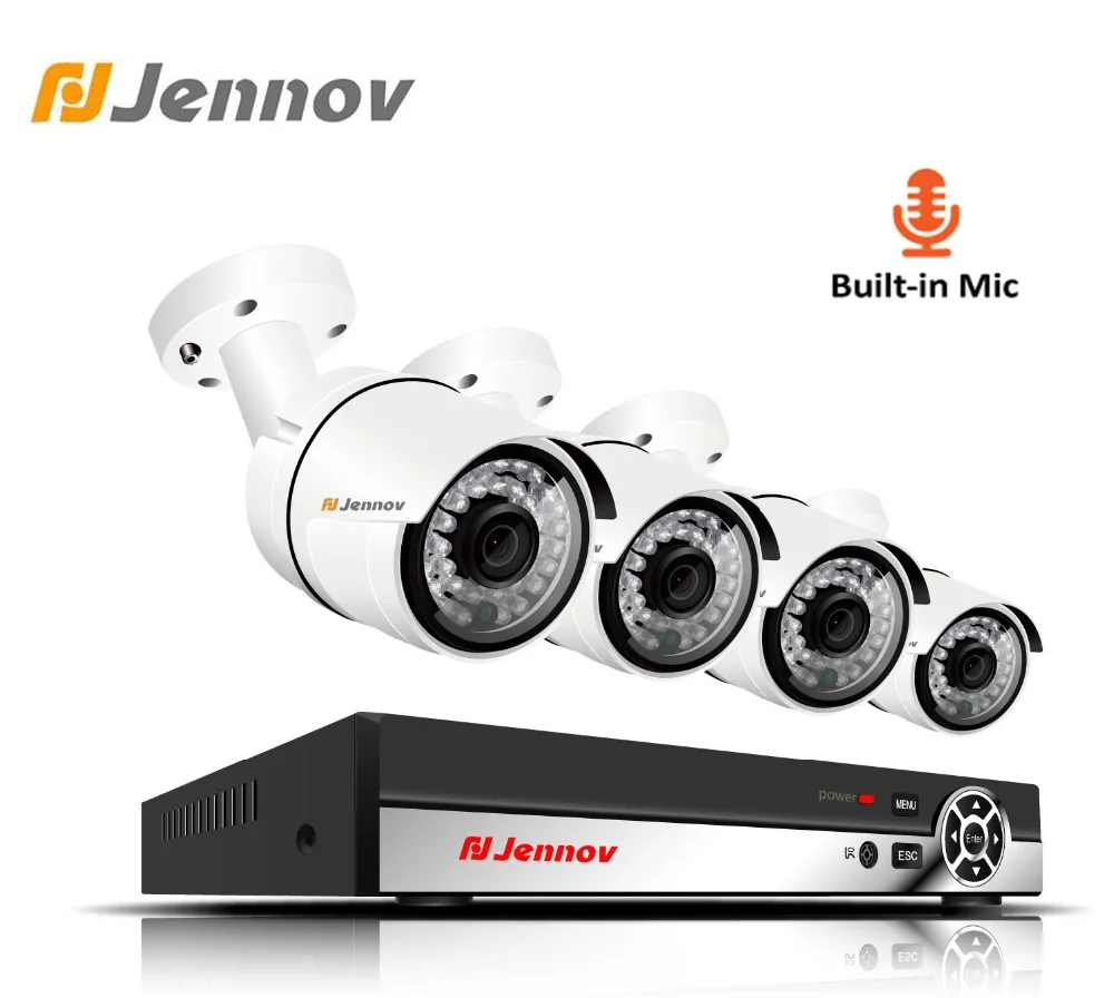 

Jennov 4CH 1080P 2MP IP Camera Video Surveillance POE Audio Video Surveillance NVR Set Outdoor Security Camera System CCTV HD