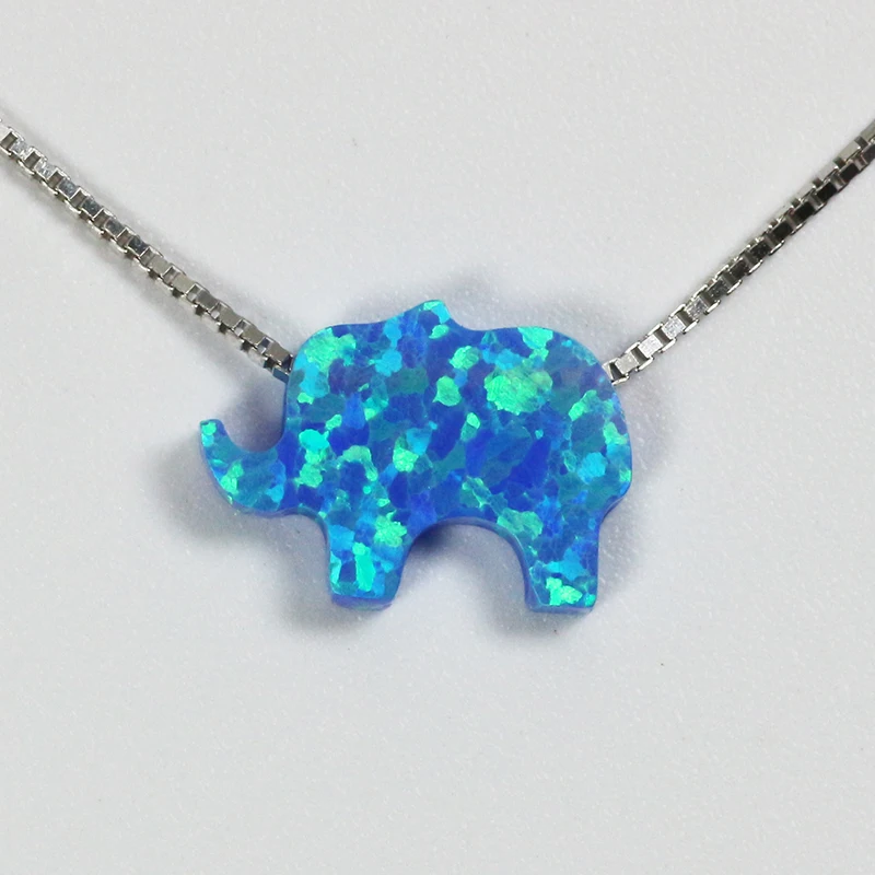 

JZP0030 Lovely 925 sterling silver Opal Pendant elephant gift summer style SP029-blue size 8*11mm