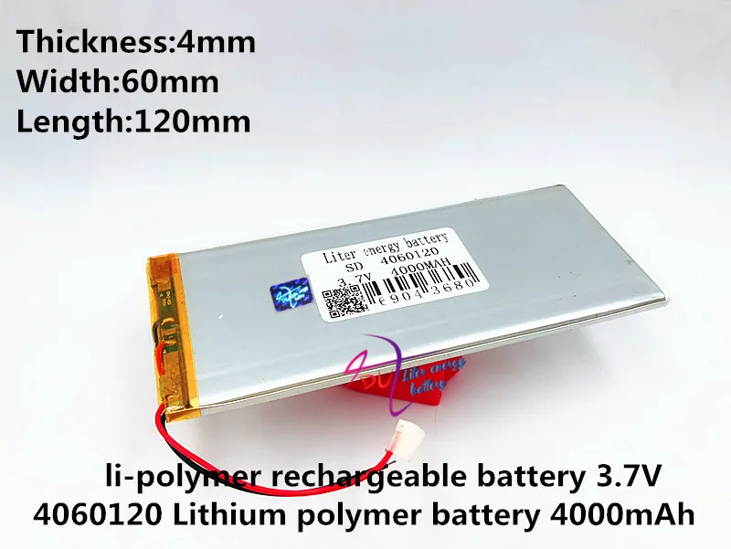 3.7 V lithium polymer battery 4060120 tablet battery 4000 mah mobile