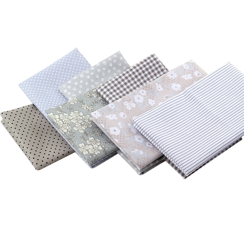 50x160CM Gray Floral Cotton Fabric Meter Textile Sewing Patchwork