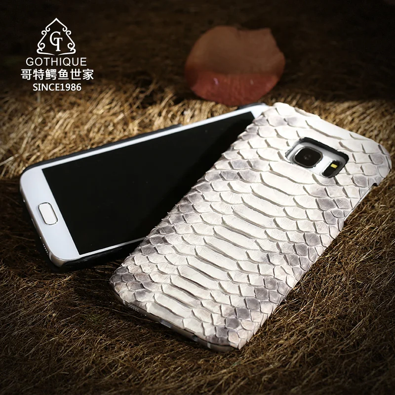 For Samsung GALAXY S7 Edge G9350 Curved Famous Brand Luxury Natural Python Snake Skin Genuine Leather