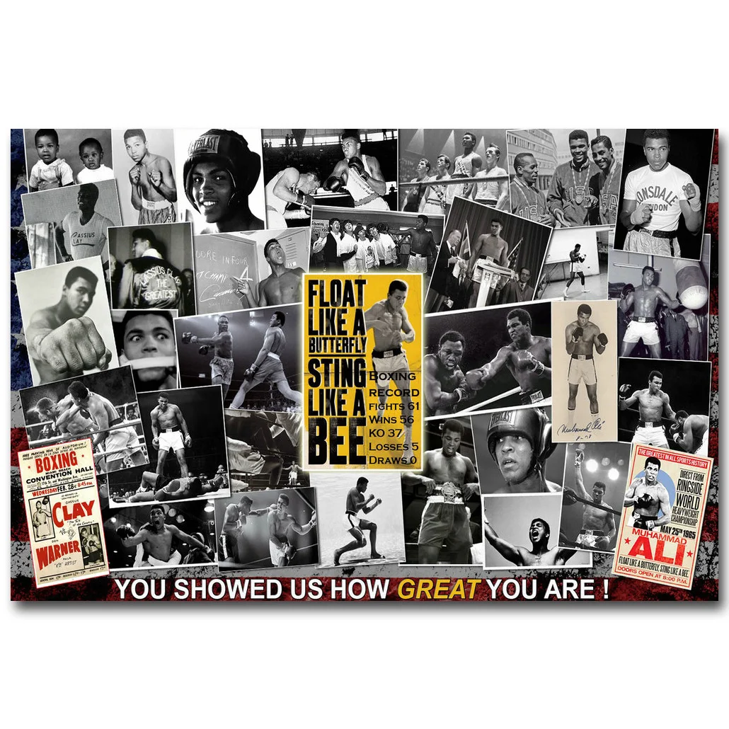 

Muhammed Ali The King of Boxing Art Silk Fabric Poster 13x20 inch Boxing Sport Pictures for Living Room Wall Decor 024