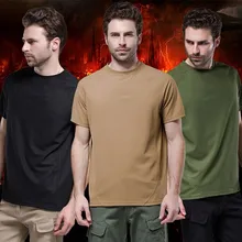 Летние быстросохнущие дышащие футболки с коротким рукавом, топы для мужчин, для альпинизма, верховой езды, Военная Тактическая Однотонная футболка с круглым вырезом