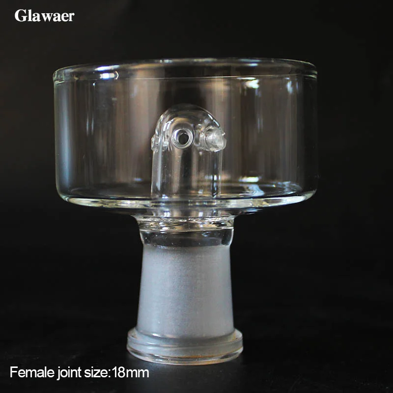 1pcs 19mm female joint glass hookah bowl with oil collector 24mm male joint double layers shisha head