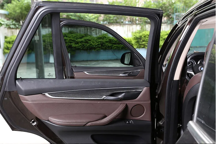 4 шт., настоящее углеродное волокно для BMW X5 F15-, декоративная панель для внутренней двери, накладка, автомобильные аксессуары