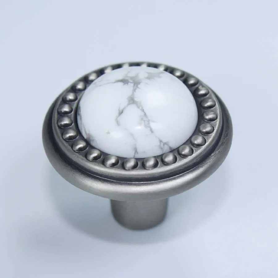 

creative vintage Mox Pearl furniture knobs 26mm antique silver drawer cabinet knob pull white stone dresser handle