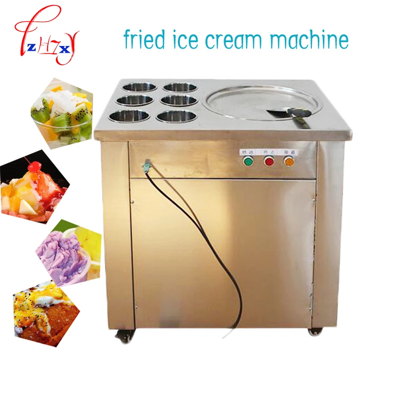 1PC CBJ 1*6 big pans fried ice cream machine 220V frying ice machine