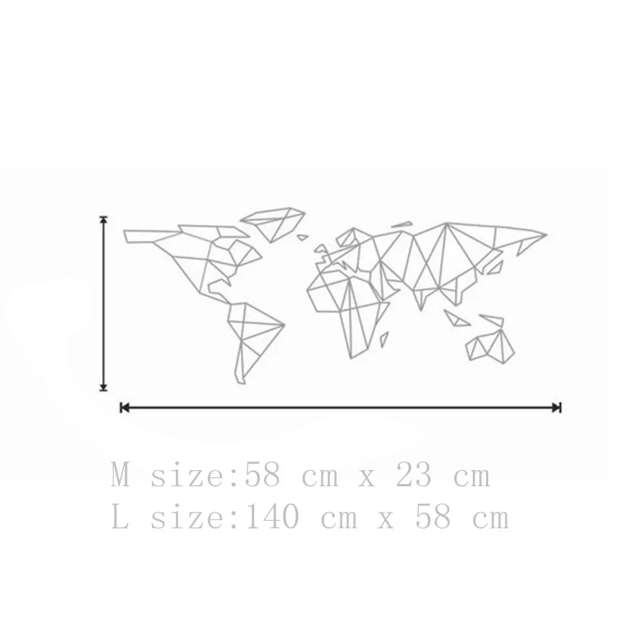 Карта мира виниловая наклейка на стену домашний декор-геометрическая Съемная карта мира Наклейка на стену