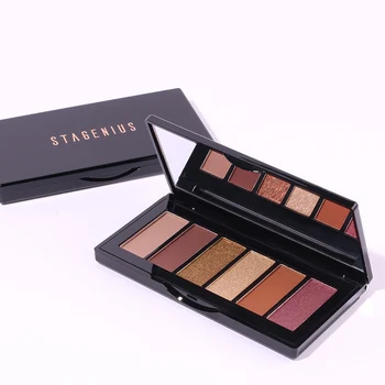 

STAGENIUS 6 colors Glitter Eye shadow palette easy to wear long lasting good pigmented powder Tropical matte Eyeshadow pallete