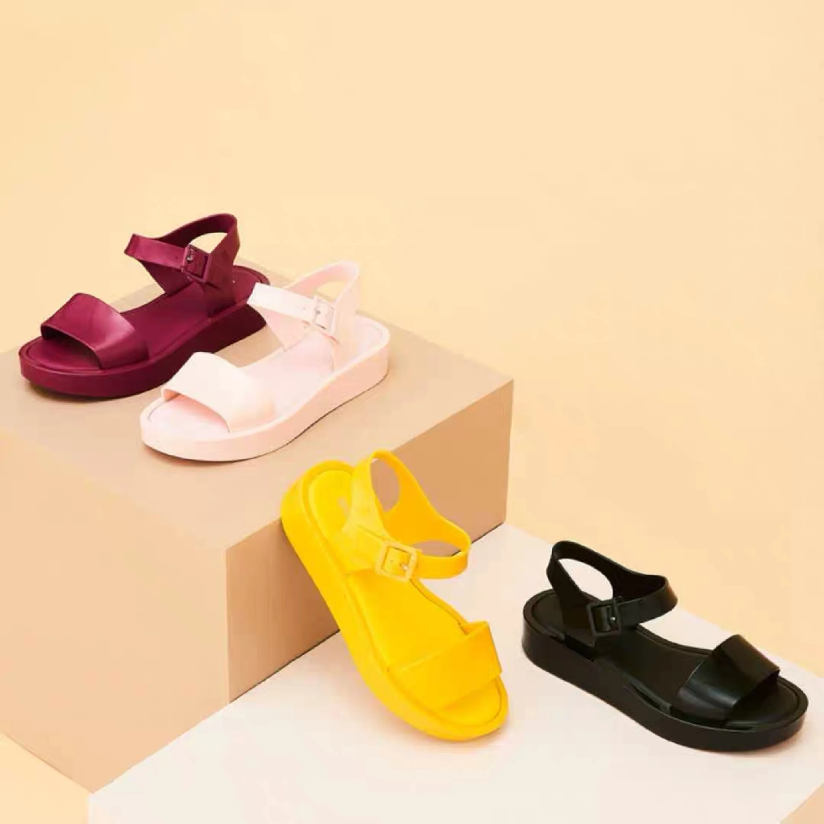 Melissa/женская прозрачная обувь; Новинка года; женские сандалии; обувь в римском стиле; дышащие удобные пляжные сандалии; обувь melissa