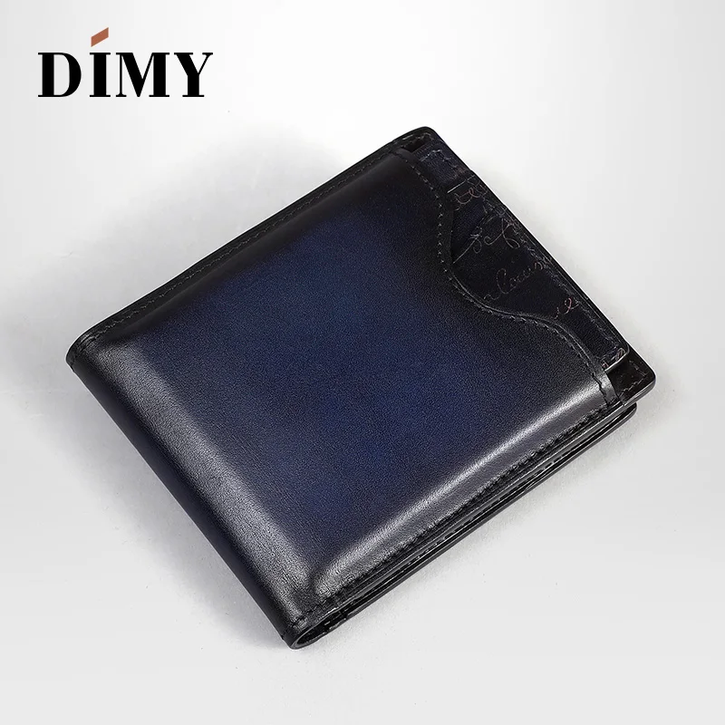 

Dimy Male Genuine Leather Men Wallets Short Purse Card Holder Trifold Wallets Men's Purse Money Bag carteira masculina