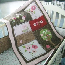 Новинка, Комплект постельного белья для маленьких мальчиков из 7 предметов, детское одеяло с цветком и деревом, бамперная простыня, юбка для детской кроватки, детские вещи, Комплект постельного белья для девочек, детское одеяло