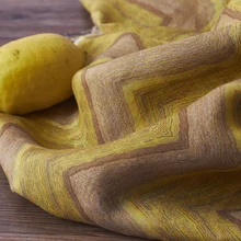 Модная льняная ткань с принтом желтая волнистая ткань tissus цельное платье cheongsam швейная ткань