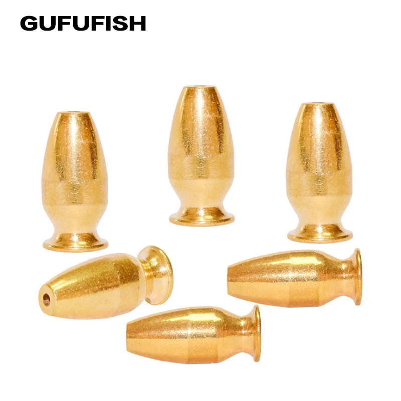 

GUGUFISH copper bullet pendant for soft baits 1.8g/3.5g/5g/7g fishing coppers weights bullets type Fishing Accessary