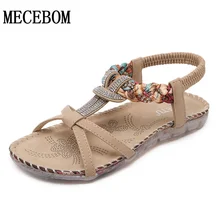 2016 Summer Style Women’s Sandals Women’s Flip Flops Bohemia Style Shoes For Women Black Beige 2 Color 35-41