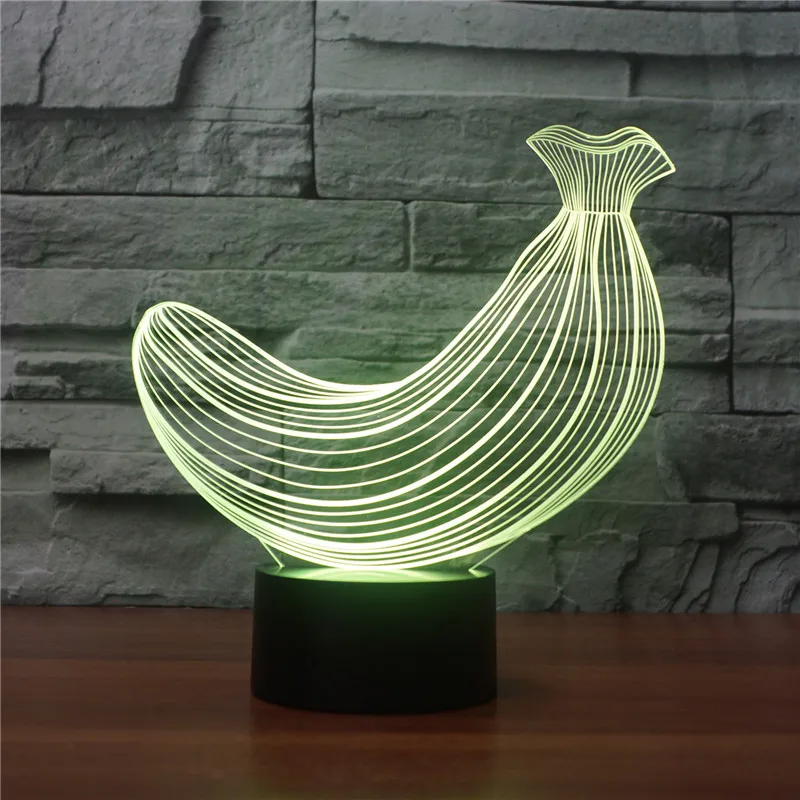 

[Seven Neon]free Shipping Banana Acrylic 7Colors Desk Lamp 3D Lamp Novelty Led Night Light Millennium Falcon Light