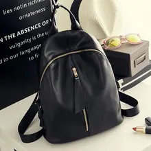 2016 Hot New Casual Women Backpack Female PU Leather Women’s Backpacks Black Bagpack Bags Girls Casual Travel Bag back pack