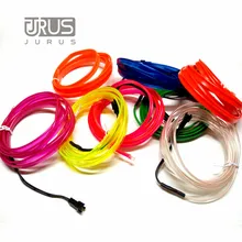 JURUS 1 Meter Flexible Neon Light 10 color Glow El Wire Rope Tape Cable Strip Lights