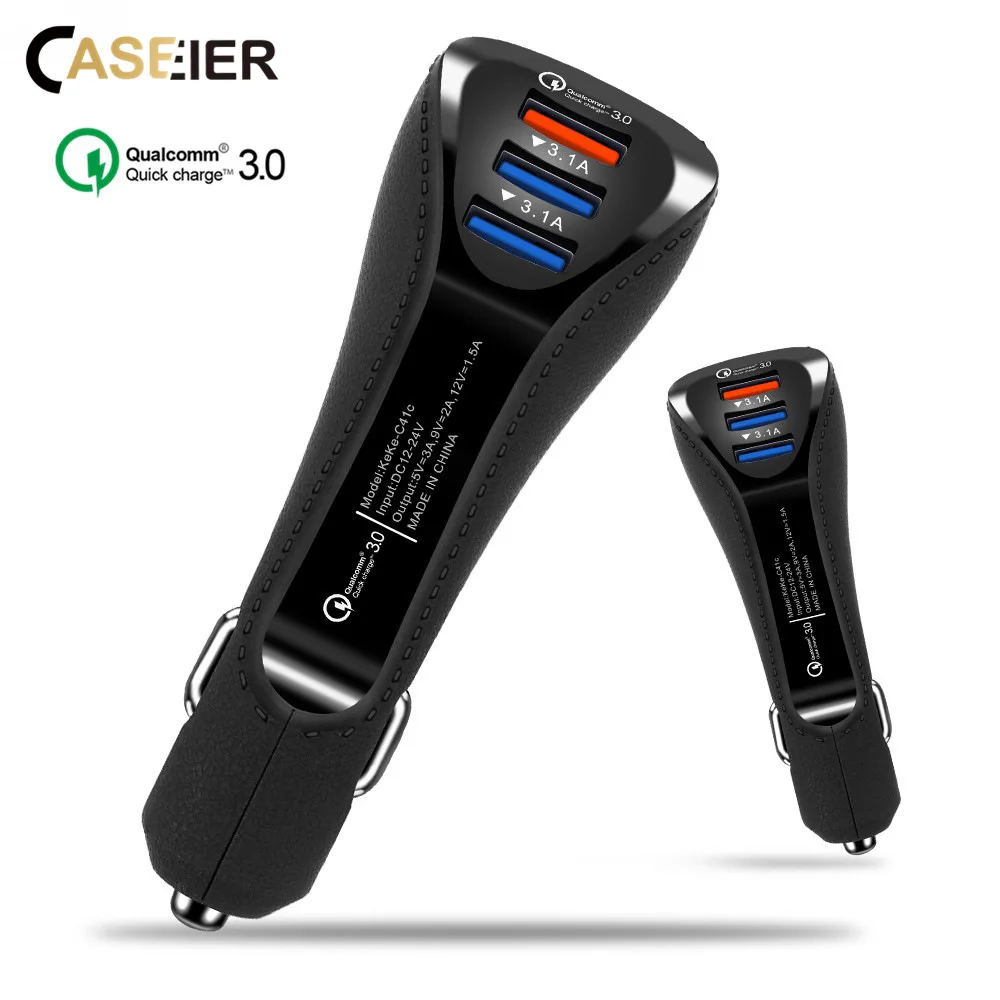 Caseier Fast зарядка 3.0 машине Зарядное устройство QC3 автомобильное зарядное телефона
