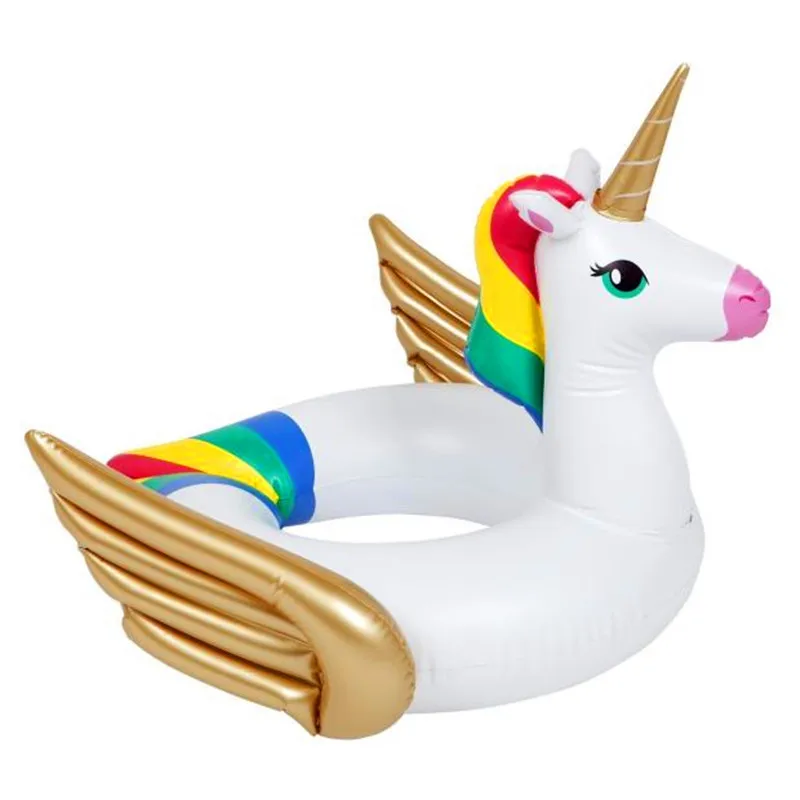 

Inflatable Unicorn flamingo Baby Float Pool Toys for Kids Rose Gold Swimming Ring inflatable swimming pool float ring kids