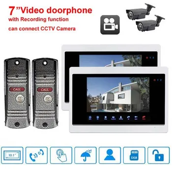 

XinSiL 7"Luxury Video Door Phone Intercom System Doorbell Touch-Key Monitor w/t SD Card Slot,Support 2-Way CCTV Camera/Alarm 2V2