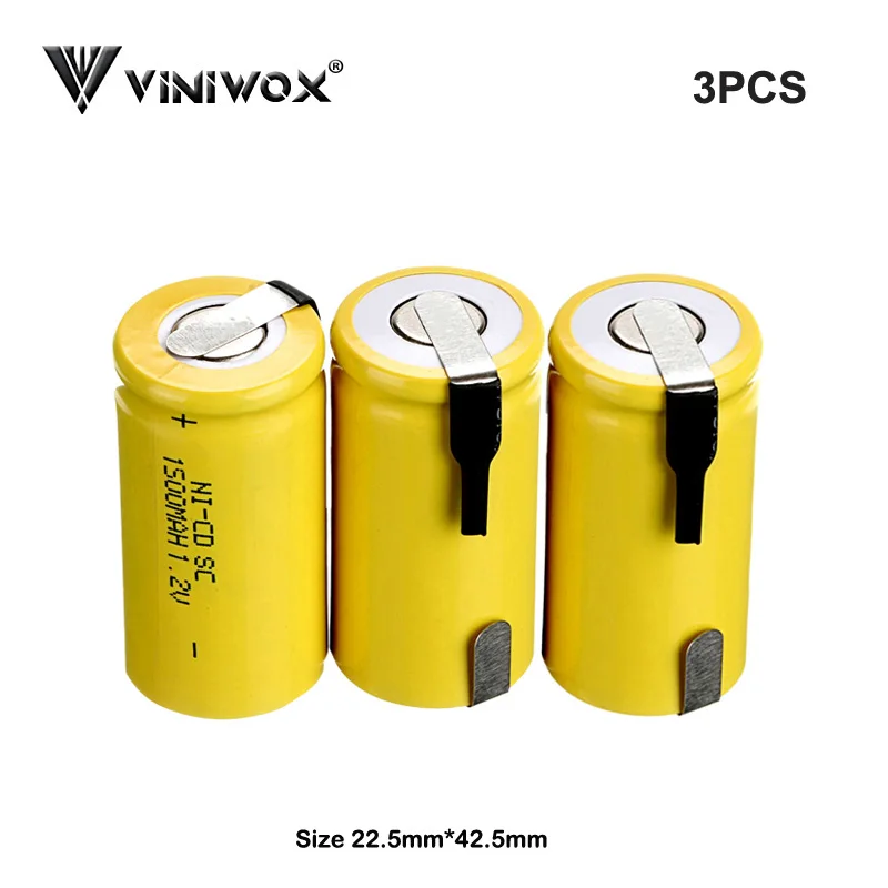

Subc 1.2V 1500mAh Ni-CD SC Rechargeable batteries Power tool Battery cells for Robot Makita AEG Black&Decker Bosch Electric