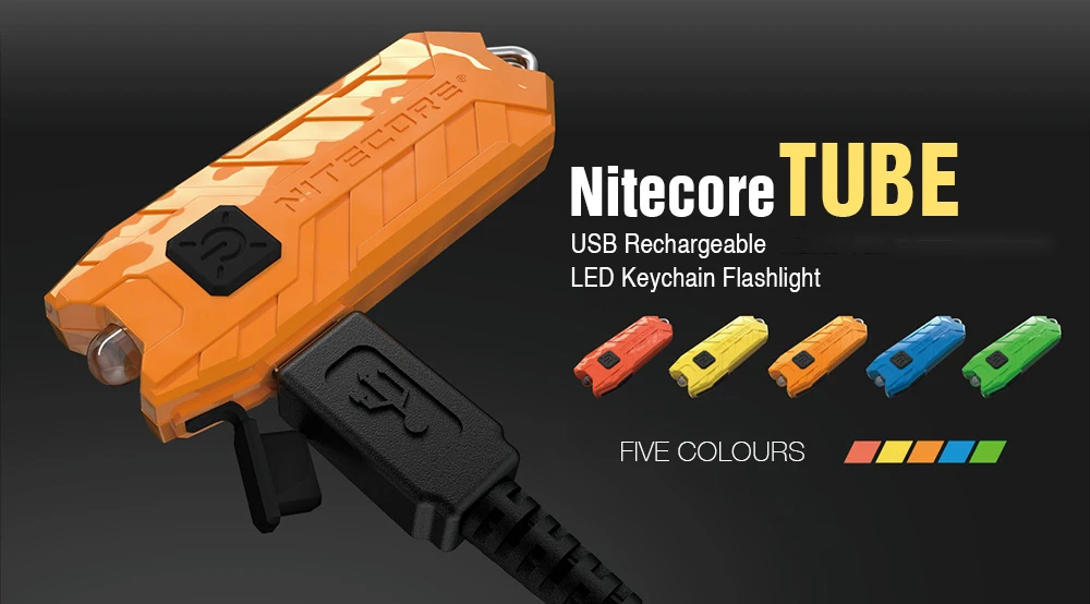 Nitecore трубка USB маленький брелок с фонариком Портативный 2 режима USB фонарик Портативный прожектор для кемпинга пешего туризма на открытом воздухе