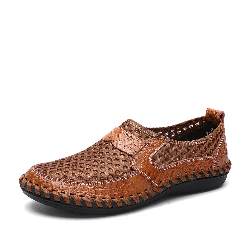 

Cross-border Shoes For 38-46 Size Men's Mesh Air-permeable Slippers Men Driving Casual Shoes Flat-soled Shoes