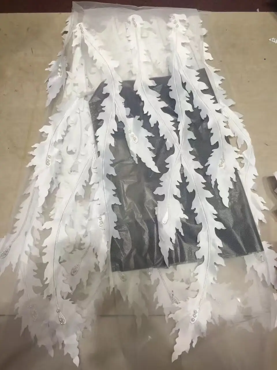 Африканская кружевная ткань с бисером для свадьбы, белая африканская кружевная ткань, Высококачественная кружевная ALC-WD001