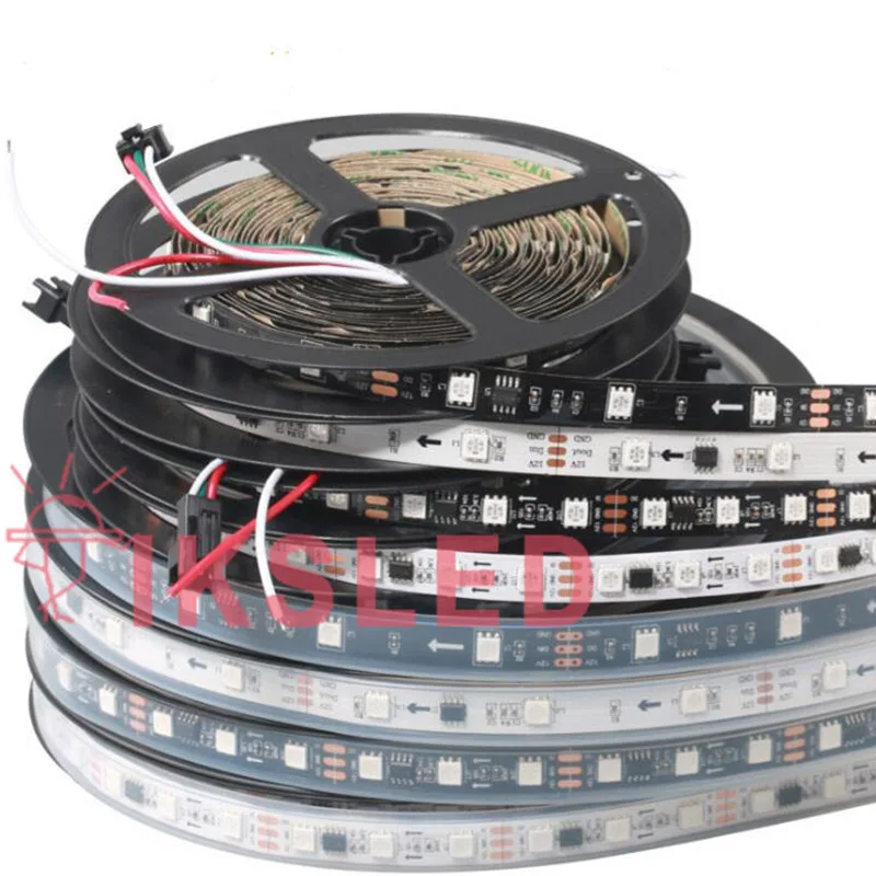12 В постоянного тока 5 м ws2811 WS2811 Светодиодная лента умная RGB 5050 полноцветная