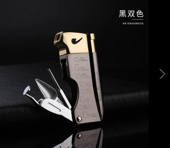 

Metal Gas Lighter Windproof Refillable Adjustable Cigarette Flame Lighter Cigar Butane Torch Lighter Gadgets NO GAS