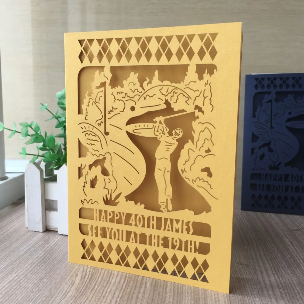 Открытки резные на юбилей, оленька