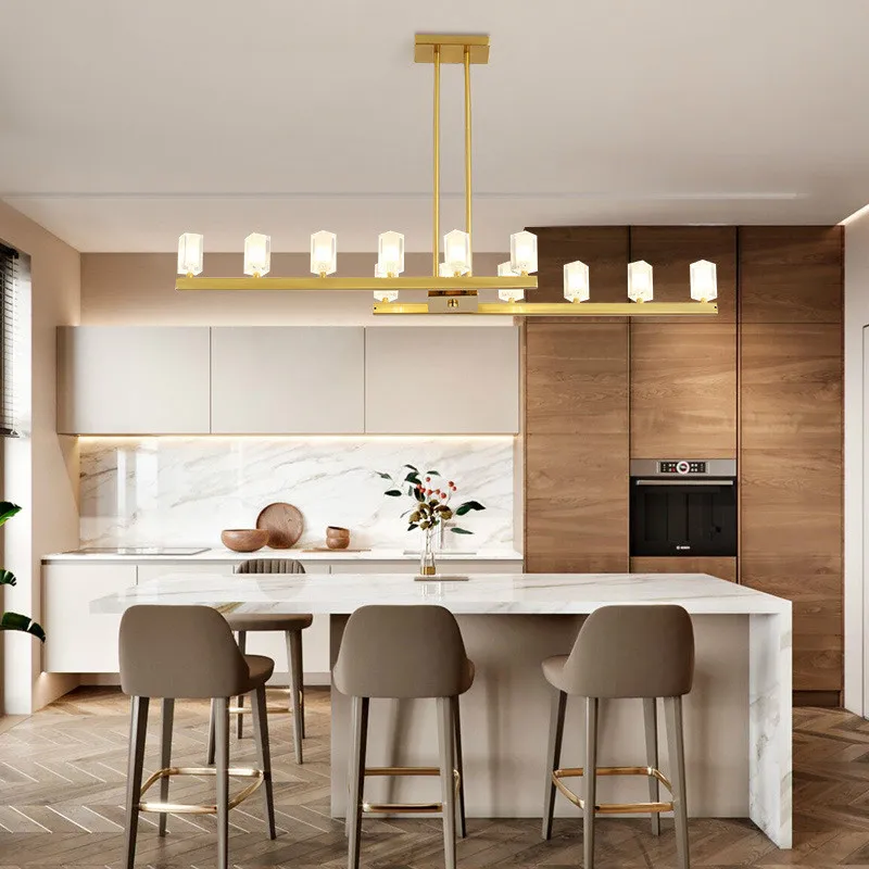 

Dining Room Straight 12 Light Plate Gold E14 Led Pendant Lights Crystal Shades Lustre Luminaria L99cm Rod Hanging Lamp Fixtures