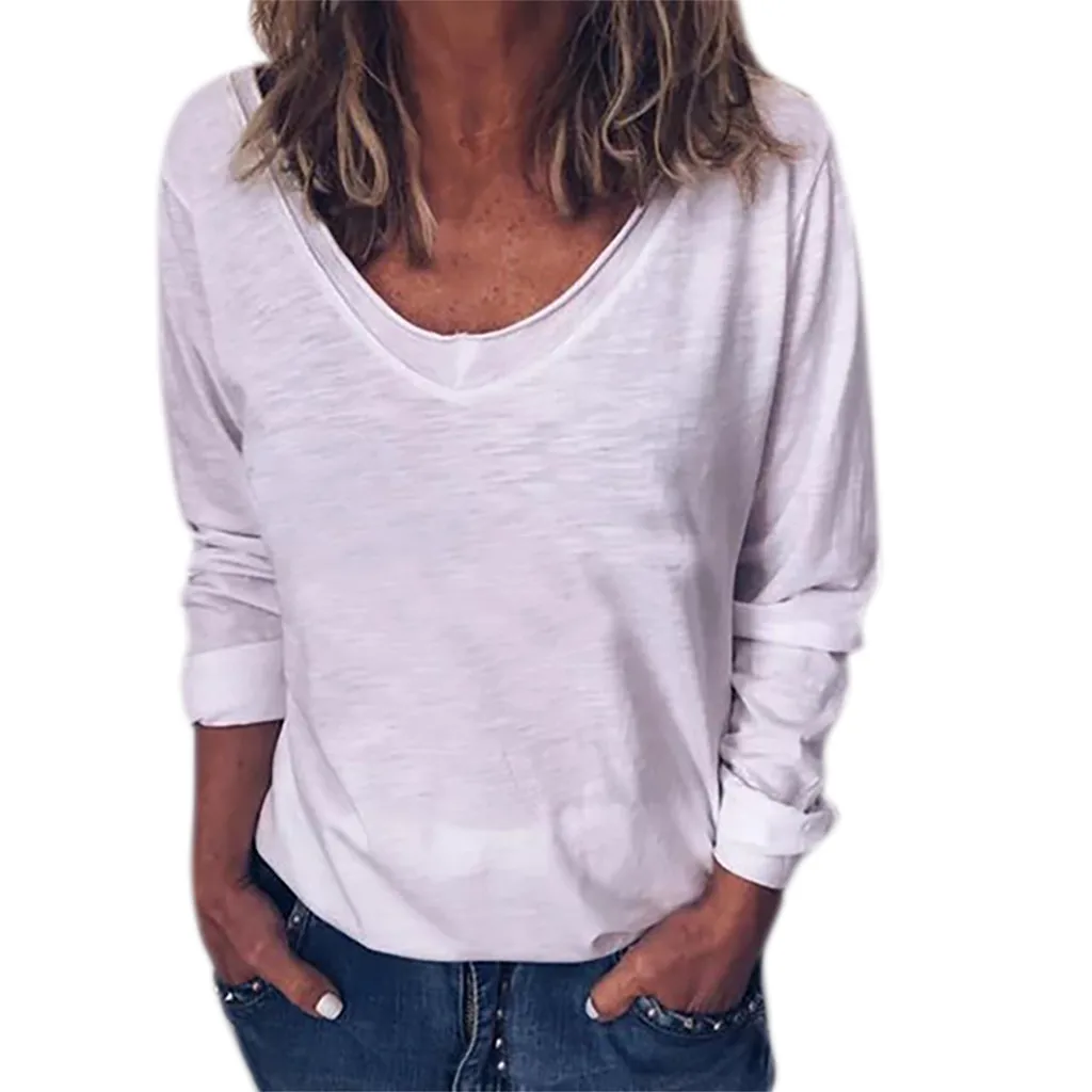Женская футболка размера плюс с длинным рукавом и О-образным вырезом, пуловер, топы, футболка Poleras Camiseta Mujer Harajuku, футболка Haut