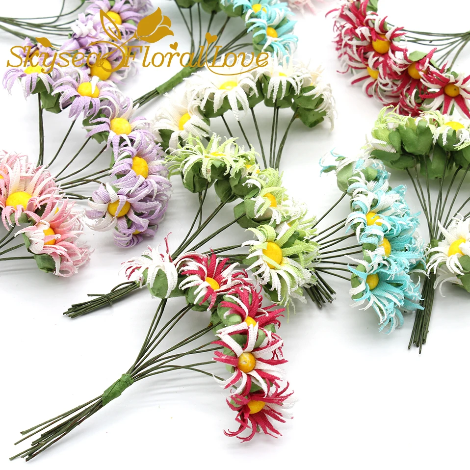 Искусственные DIY ремесло flower10 шт/уп ромашка венок конфетные коробки декоративные