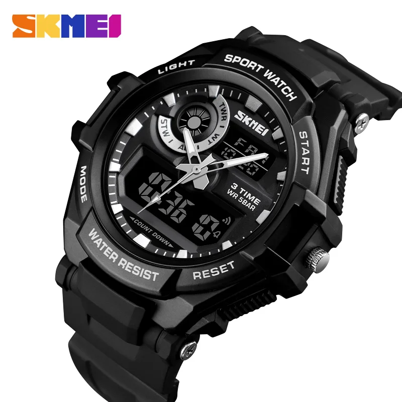 

SKMEI Luxury Brand Men Digital Watch Sports Watches Men's Army Military Watch Man Quartz Three Time Clock Relogio Masculino 1357