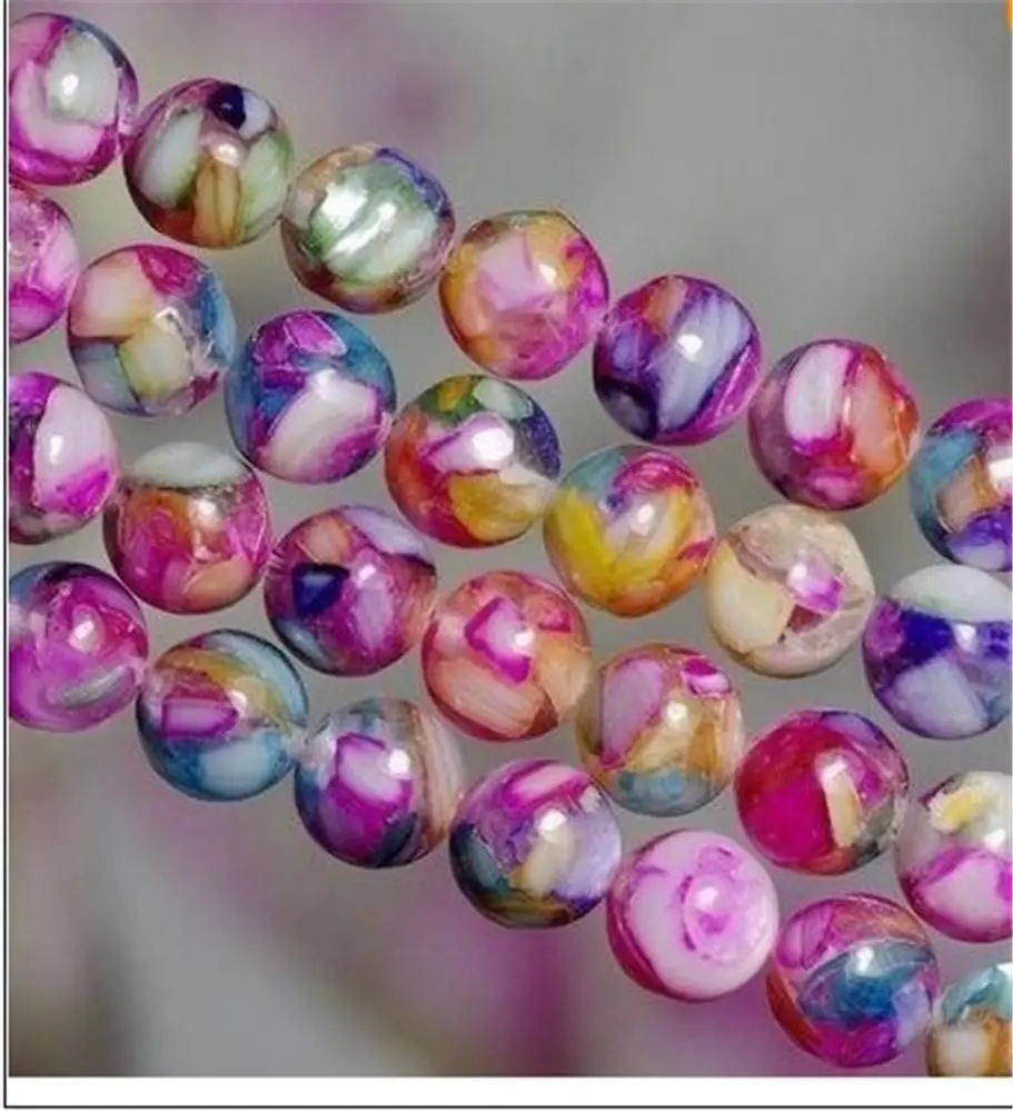 

Wholesale beautiful 8mm Multicolor Mother Of Pearl Shell Round Loose Beads 15"