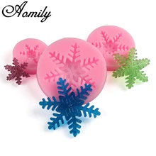 Aomily S/M/L de Silicone Em Volta do Molde Do Floco De Neve Bolo Fondant Molde Doces Biscoitos DIY Moldes de Chocolate de Cozimento Cozinha ferramentas Bakeware