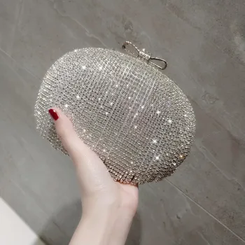 

Tassel Fashion Women Daimonds Party Evening Bag Bridal Wedding bow Clip Clutch Purse Handbag Free Shipping