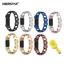 Замена Fitbit Charge 2 band драгоценный модный браслет из нержавеющей стали с инструментом 21 см браслет ремешок для часов Strap