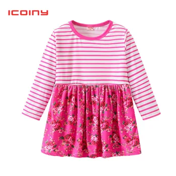 

Icoiny Striped Dress For Girls Printed Tutu Dress Children Princess Dress Prom Party Kids One Piece Dress Toddler 2 3 4 5 6 7 T