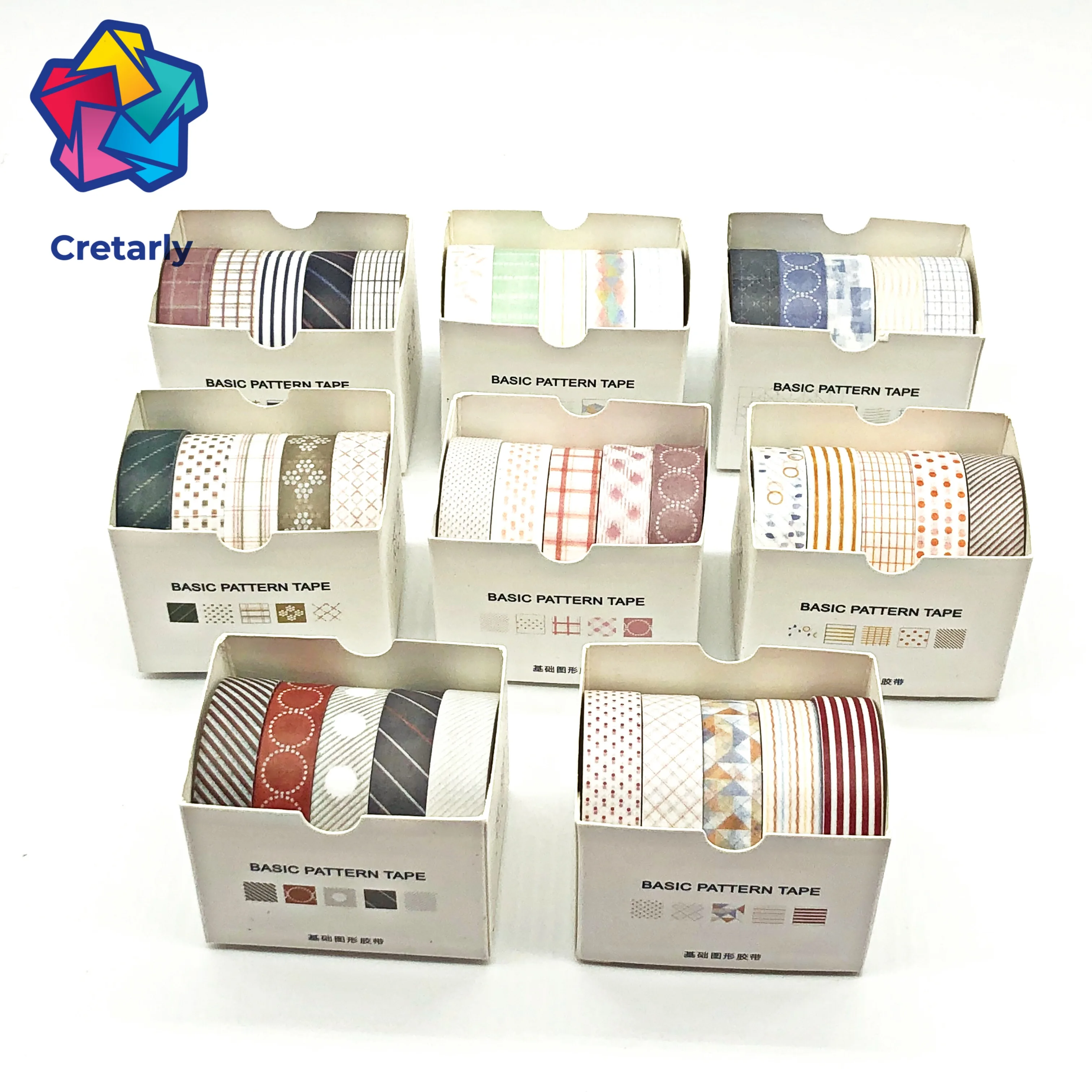 

5 pcs/pack Striped/Grid/Flowers Basic Solid Color paper Washi Tape Adhesive Tape DIY Scrapbooking Sticker Label Masking Tape