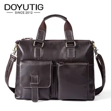 DOYUTIG мужские деловые портфели из натуральной кожи, сумка для ноутбука, сумка-мессенджер, мужская сумка на плечо из коровьей кожи, мужская сумка для компьютера G107