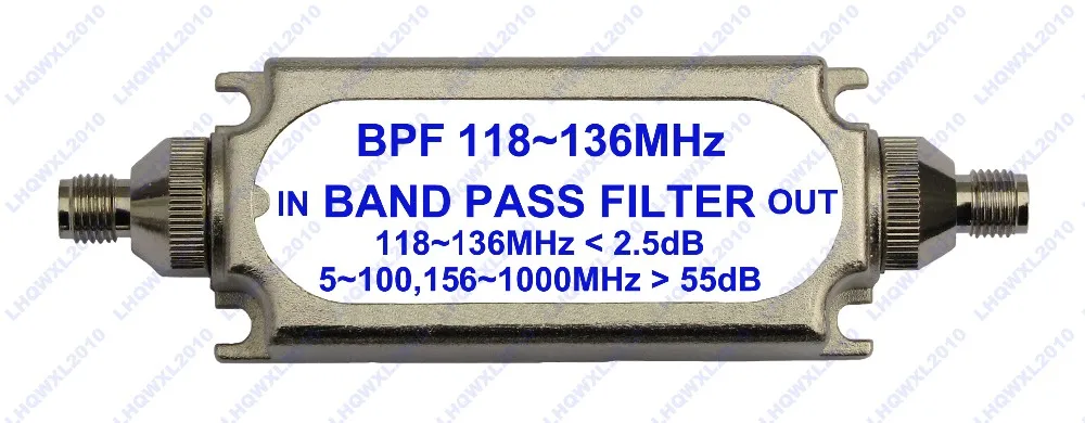 SMA Коннектор полосный фильтр BPF 118 136 МГц для воздушного диапазона бесплатная