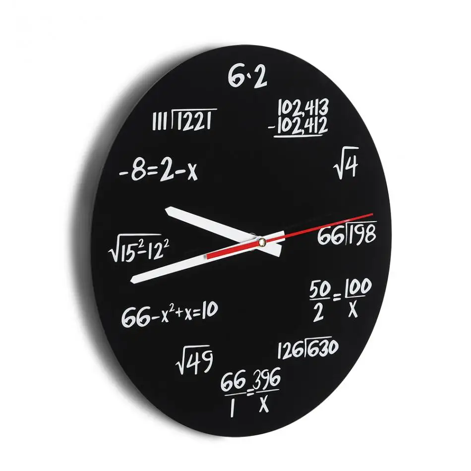 Современный дизайн акриловые настенные часы математические для домашнего офиса украшения аксессуары инструмент профессиональный