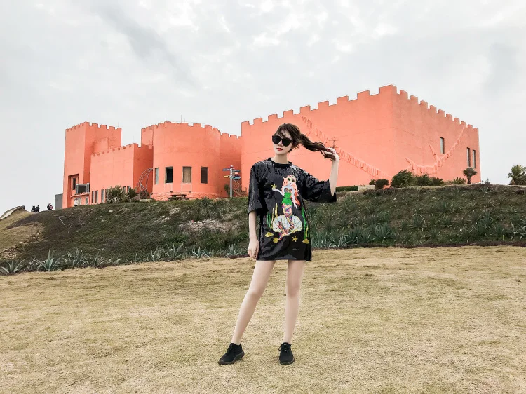 YUZACDWX взлетно-посадочной полосы летние модные женские туфли с коротким рукавом с мультяшным принтом Русалка Блестки Свободные длинная футболка хип-хоп топы для женщин
